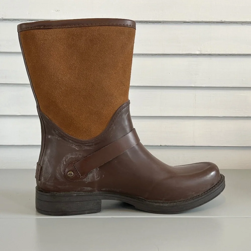Ugg Sivada Chocolate Rain Boots Sz 41‎